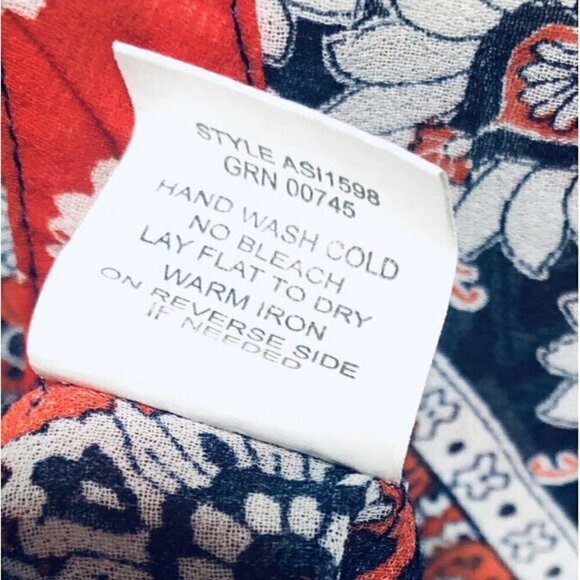 Anthropologie Fig And Flower Top Womens Medium Sheer Lace Boho Floral Red - Picture 5 of 5